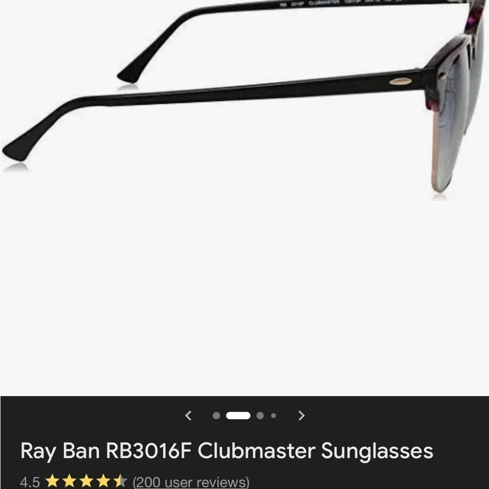 Ray-Ban Clubmaster Sunglasses with Black and Pink Frame - Picture 2 of 9